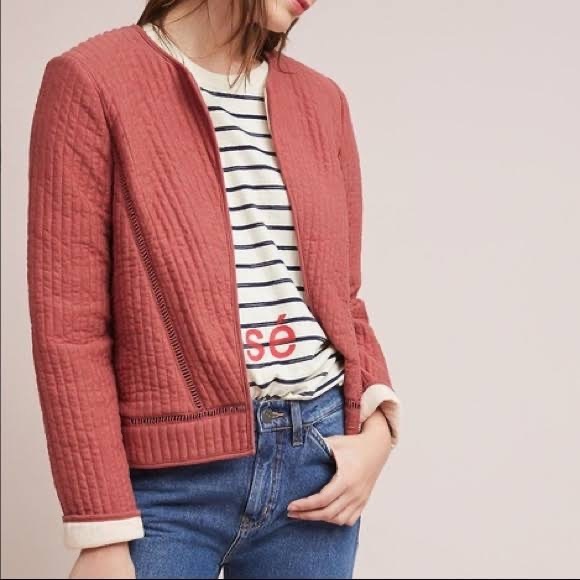 Anthropologie Jackets & Blazers - AKEMI + KIN Mauve Rose Pink Quilted Jacket